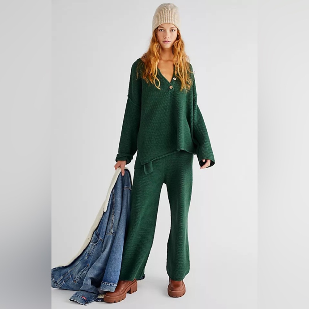 Free People- Hailee Sweater Set- Green Meadow